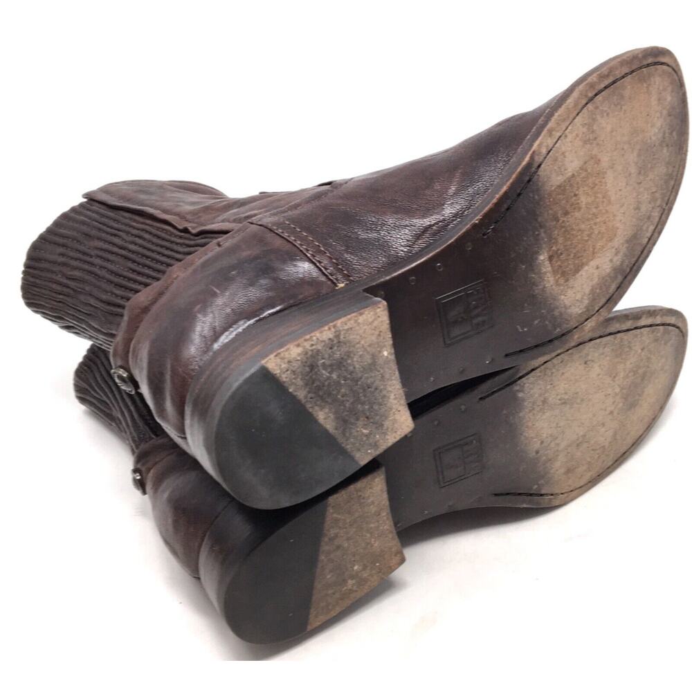 Frye Melissa Women's Size 6.5 Brown Scrunch Short Western Leather Boots Shoes - Picture 7 of 7